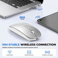 thumbnail image 3 of RaceGT Bluetooth Mouse for MacBook Pro/Air, Wireless Rechargeable Portable Silent Mouse for Laptop, BT5.4 & USB C & USB A Tri-Mode Cordless Mice for MacBook, Mac, PC, Desktop and Multi-Device-Silver, 3 of 9