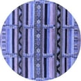 thumbnail image 1 of Ahgly Company Machine Washable Indoor Round Solid Blue Modern Area Rugs, 6' Round, 1 of 4