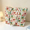 thumbnail image 3 of XYZCANDO Christmas Bell Printed Padded Shoulder Handbag, Large Capacity Quilted Handle Tote for Holiday Shopping, Travel, Daily Commute & Festive Gift Giving, 3 of 7