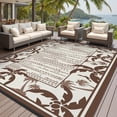 thumbnail image 1 of Outdoor Rug 8x10 ft Reversible Patio Rug Mat Outdoor Carpet Waterproof Camping Rugs Plastic Straw Rugs-Patio RV Camper Balcony Backyard Picnic Deck Pool Beach Mat Coconut Palm Leaf Rug Brown & Beige, 1 of 4