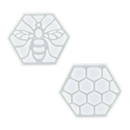 

Wovilon 2Pcs Resin Coaster Molds Bee Resin Molds Silicone Car Cup Holder Mould Honeycomb Mold Hexagon Silicone Molds For Epoxy Casting Crystal Agate Tray Resin Moulds Cup Mat For Diy Craft