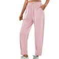 thumbnail image 2 of Fashion Womens Casual Solid Color Loose Pants Trousers Pants With Pocket, 2 of 9
