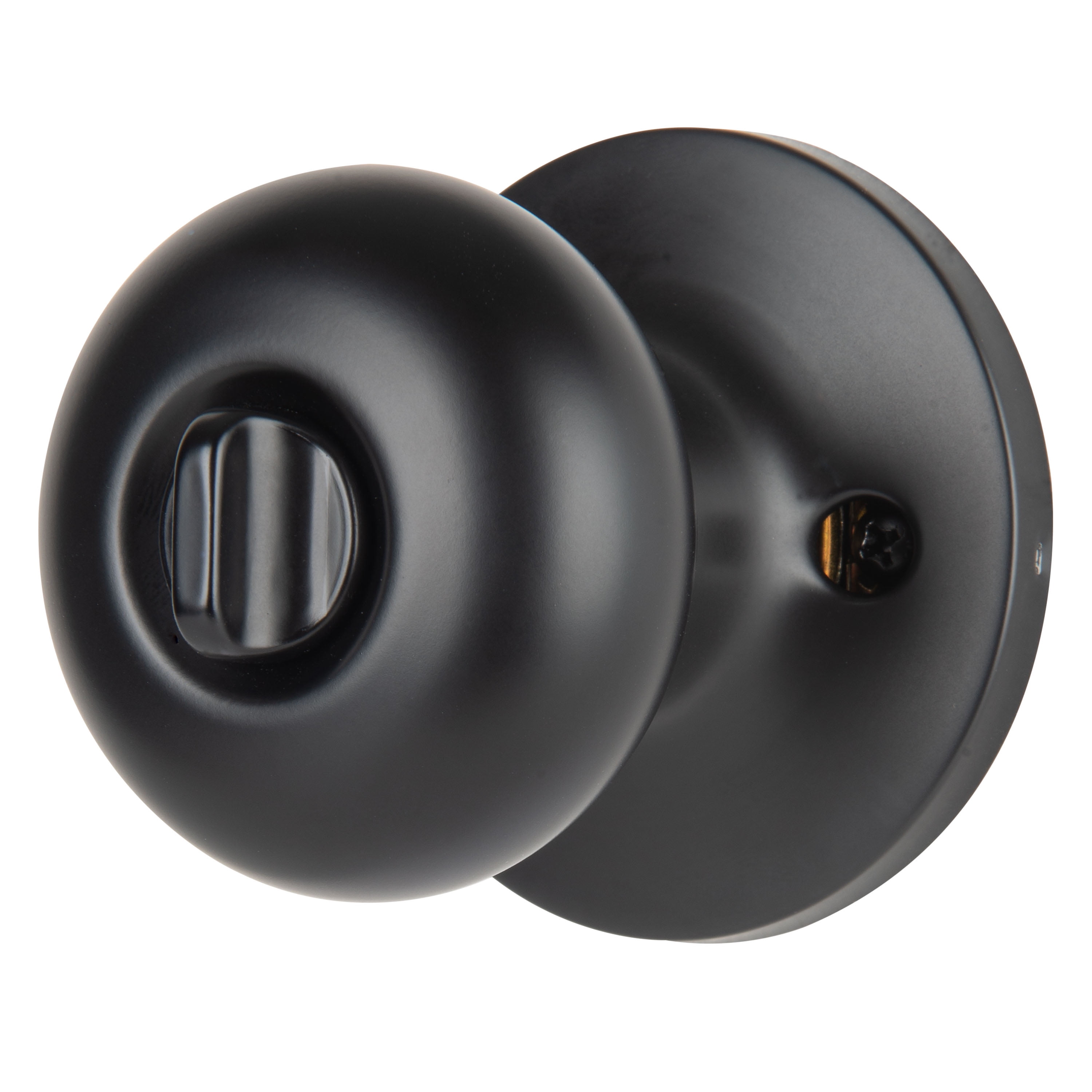 Brinks Privacy Mushroom Doorknob, Matte Black Finish, Standard Mount, Single Piece