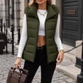 thumbnail image 6 of Womens Puffer Vest Hooded Sleeveless Zip Up Quilted Outerwear Vest with Pockets Casual Outerwear for Work or Travel, 6 of 8