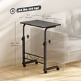 thumbnail image 2 of Bureau Mobile à Hauteur Réglable - Table d'Appoint en Acier Noir et Panneau de Particules pour Sofa, Lit, Salon - Table Roulante Compacte pour Portable, 23,5” x 15,8”, 2 of 7