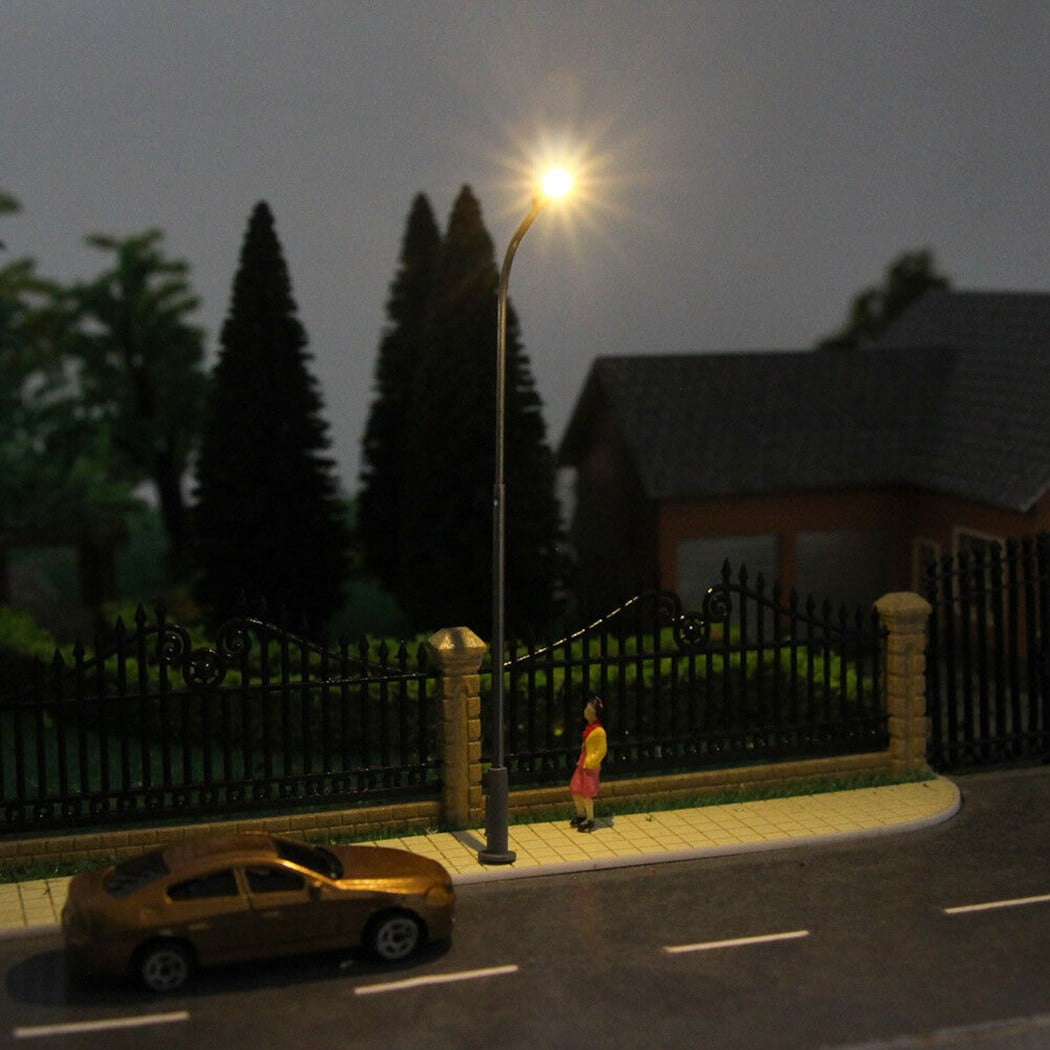 87 Street Lights Lamps TOOYFUL 10Pcs Model Railway Lamppost Mini Garden Decor N Scale 1