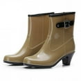 thumbnail image 4 of Punk Style Mid Snow Boots Womens Non-Slip Rain Boots High Heel Water Shoes, 4 of 9