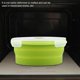 thumbnail image 3 of 800ml Round Silicone Bento Box, Foldable, Microwaveable (Light Green), 3 of 4