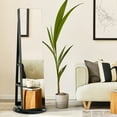 thumbnail image 2 of Gymax Armoire à Bijoux Rotative à 360° avec Éclairage DEL et Table Pliante en Acrylique, Noir, 2 of 10