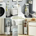thumbnail image 5 of VECELO Small Bathroom Storage Cabinet, Corner Floor Cabinet with Toilet Paper Holder and Shelves, White, 5 of 8
