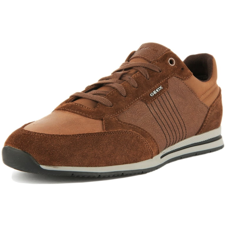 Geox U Edizione Men\'s Low Up Lace Top Size In Casual 8 Brown Leather Trainers