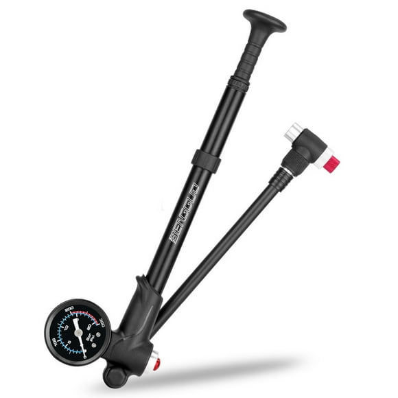 Bike Shock Pump with Pressure Gauge 300PSI High Pressure Bike Tire Inflator Air Pump for Fork and Rear Suspension Black S