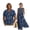 Blue Jellyfish Coral, variant on Cherry Blossom Moon Print Linen-Like Couple Matching Outfits Long Dress for Women Mens Shirts Short Sleeve Button Up Shirt Beach Vacation Dress Couples Matching Outfits, Size 2XL