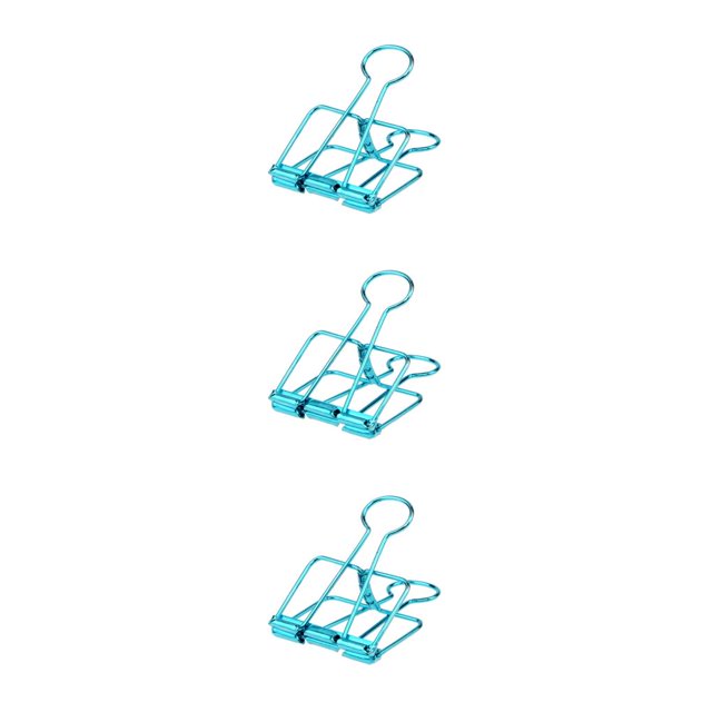 stanreset 1/2/3 20 Pieces Metal Paper Clip Anti-rust Unfading Solid Color Replacement Home Office File Examination Papers Clips Blue 32mm 3PCS