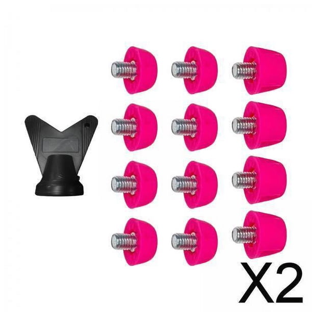2x12x Tacos Para Botas De Fútbol, Zapatillas Deportivas, Entrenamiento Deportivo Para Interiores Y Exteriores, Rosa Y Rojo