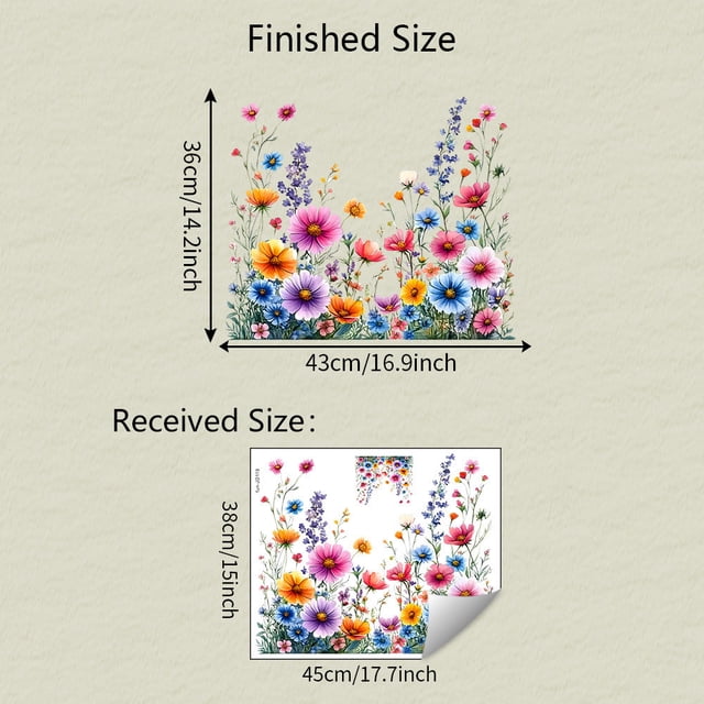 Pegatinas de pared con diseño de flores pintadas para dormitorio, sala de estar, hogar, embellecimiento