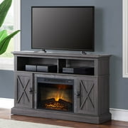 Kellum Media Fireplace Console for TVs up to 65”, 54" Stand, Gray
