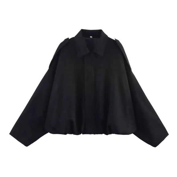 Vmvidoty Womens Faux Suede Bomber Jacket Casual Lapel Pilot Cropped Coat Oversized Motorcycle Jackets 2026 Outerwear Black XL
