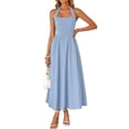 thumbnail image 1 of Vestido ZESICA Summer Halter Midi Blue sin mangas para mujer, 1 of 6