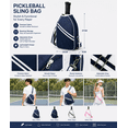 thumbnail image 4 of Pickleball Bag Sling Backpack for Women Men, Crossbody Pickleball Paddle Bag with Zipper PocketPickleball Blue, 4 of 4