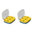 thumbnail image 2 of Transemion Impact-Resistant Pill Case Lightweight And Anti-Corrosion For Travel Sealing Yellow-6 Slots 2Set, 2 of 6