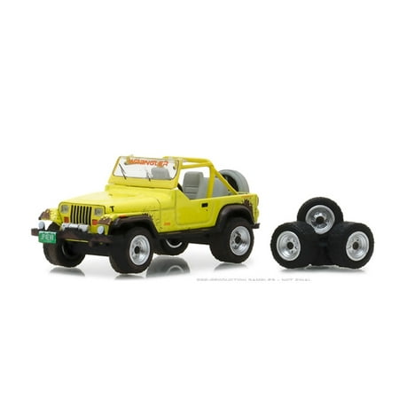 GREENLIGHT 1:64 THE HOBBY SHOP SERIES 3 - 1991 JEEP WRANGLER YJ WITH WHEEL AND TIRE SET (Best Tires For Jeep Cherokee)