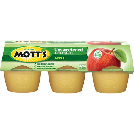Mott's Unsweetened Applesauce Cups, Apple, 3.9 Oz, 6 Count
