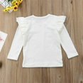 thumbnail image 2 of PENGXIANG Summer Toddler Baby Girl Basic Plain Ruffle Long Sleeve Cotton T Shirts Tops Tee Clothes, 2 of 3