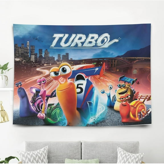Turbo Tapestry Banner Backdrop Background Wall Decor Party Supplies Birthday Decoration Birthday Gift
