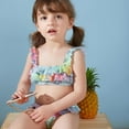 thumbnail image 4 of ATOGUTA Swimsuit Girls Flower Dolphin Print Beach Ruffle Bikini Suit Blue, Sizes 3T-10, 4 of 5