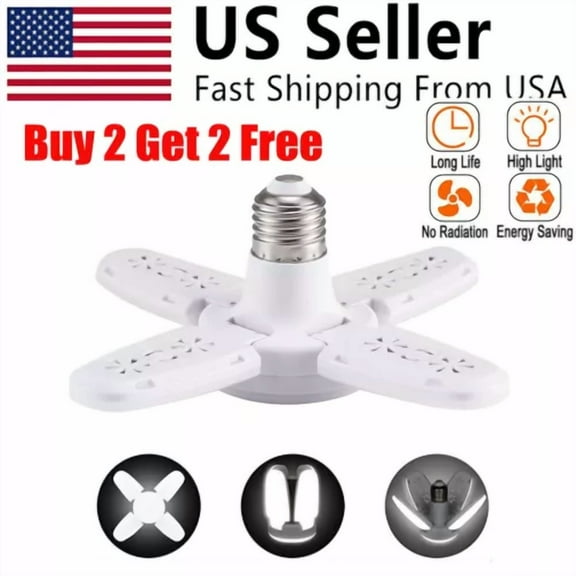 E27 Led Garage Light Bulb 28W Deformable Ceiling Fixture Lights Workshop Lamp