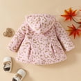thumbnail image 4 of Hpgjzj Infant Girls Ruffle Long Sleeve Warm Waffle Coat Baby Girls Hooded Trench Coat Single Breasted Dress Coats, 4 of 7