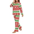 thumbnail image 2 of SCRAWLGOD Christmas Pajamas for Women Long Sleeve Button Pjs Women Fall Trendy Clothes V-Neck Two Piece Loungewear Size 2XL Comfortable Women Jogger Pj, 2 of 7