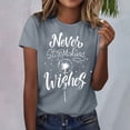 thumbnail image 2 of Delayuji Short Sleeve Round Neck T Shirt Fashion Top Lightweight Soft Casual Summer Outfit Clothes Gray S Polyester,Spandex Short Sleeve Shirts for Women, 2 of 4