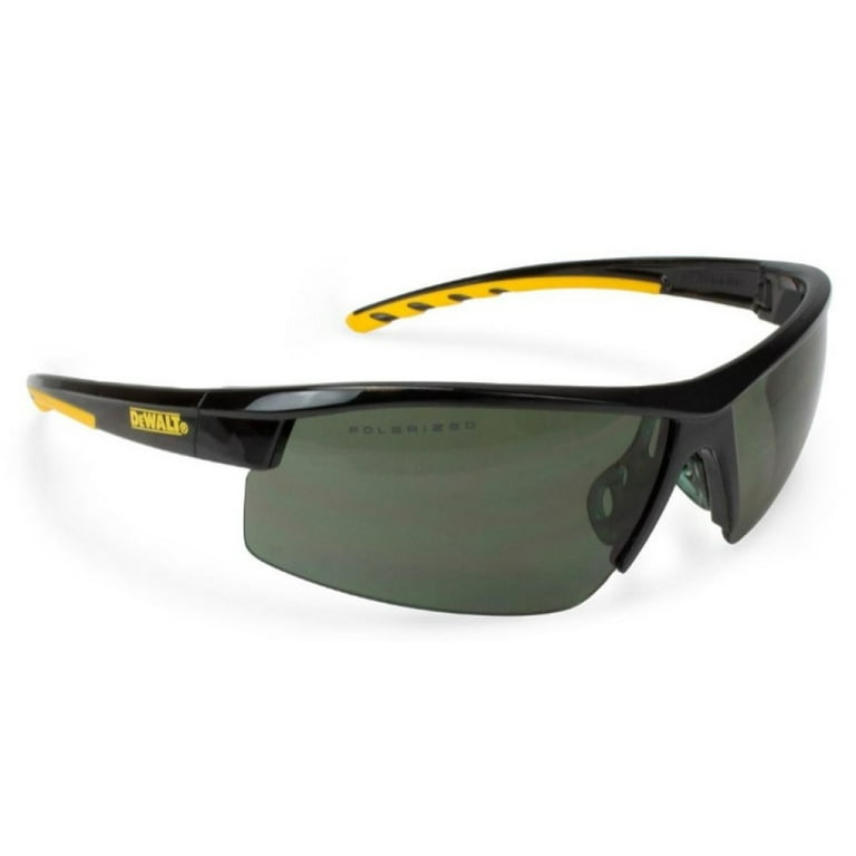DeWalt Polarized Black Yellow Frame Safety Glasses with Smoke Lenses