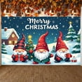 thumbnail image 3 of Gnome Theme Merry Christmas Banner Christmas Tree Christmas Gnome Display Gift Boxes Snowy Scene Xmas Backdrop for Christmas Party Holiday Gathering Home Decoration, 3 of 9