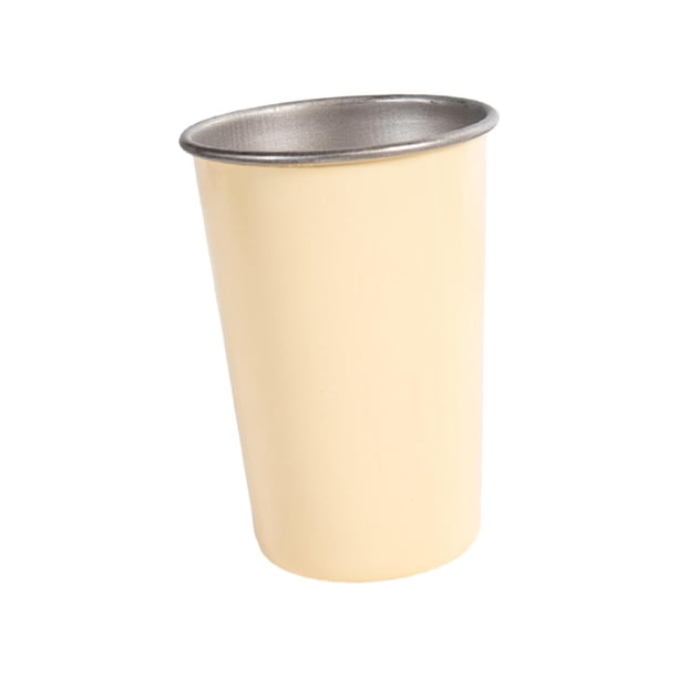 Taza de acero inoxidable apilable, ligera, para agua, para acampar, para bar Blanco lechoso grande