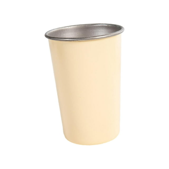 Taza de acero inoxidable apilable, ligera, para agua, para acampar, para bar Blanco lechoso grande