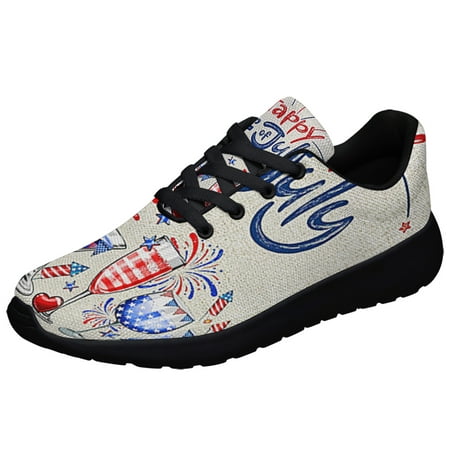 

4th Of July Red Black And Blue Wine Patriotic Shoes Sneakers Black Size 11.5