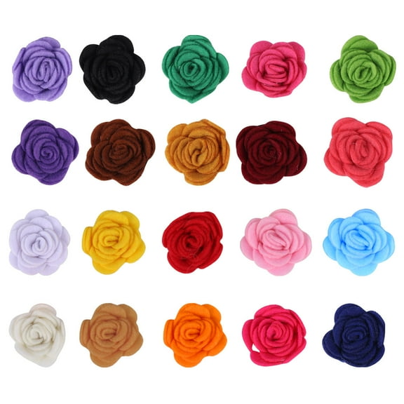 AURARMLET 20PCS Cloth Roses for Scrapbooking, Crafting, Home Decor, Handmade Style, Women Accessories, Floral Embellishments
