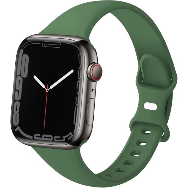 Correa deportiva compatible con Apple Watch 42 mm 44 mm 45 mm, correa de repuesto de silicona suave delgada delgada y estrecha compatible con Iwatch Se Series 7/6/5/4/3/2/1 ShuxiuWang 8390611120597