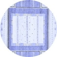 thumbnail image 1 of Ahgly Company Machine Washable Indoor Round Solid Blue Modern Area Rugs, 4' Round, 1 of 4