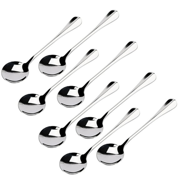 Household Stainless Steel Coffee Porridge Rice Soup Spoon 6.7 Inch Long 8pcs