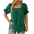 thumbnail image 2 of ECZHAW Womens Dressy Casual Summer Tops Flowy Blouse Puff Sleeve Tops, 2 of 5