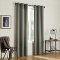 thumbnail image 3 of (2 pack) Sun Zero Arlo 2-Piece Textured Thermal Insulated Room Darkening Grommet Curtain Panel Pair, Gray, 40"W x 63"L, 3 of 8