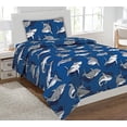thumbnail image 1 of Fancy Collection 3pc Twin Size Kids/teens Blue Grey Shark Design Luxury Sheet Set New, 1 of 3