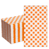 DYLIVeS 80 Count Gingham Paper Napkins Orange and White Checkered Guest Napkins 3 Ply Disposable Paper Dinner Napkins Orange Napkins Buffalo plaid Napkins Disposable Towels