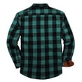 thumbnail image 2 of SPEEDRUN Men's Casual Plaid Shirts Button Down Long Sleeve Jackets Shirt with Chest Pocket Checked Shirt Jacket Thicker and Warmer for All Seasons Green 3XL, 2 of 6