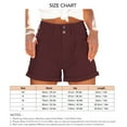 thumbnail image 2 of Pantalones cortos de verano para mujer, cintura alta, plisados, dobladillo enrollado, cierre de hebillas, pantalones cortos casuales con bolsillos laterales, 2 of 2