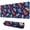 DarkBlue Dinosaurs Bones, variant on Long Mouse Pads for Desk,DarkBlue Dinosaurs Clouds Palms Pattern Desk Mats on Top Of Desks, Desk Mouse Pad Extra Large with 3mm Non-Slip Base and Stitched Edge for Gaming,Office,Work,Home 31.5"x11.8"
